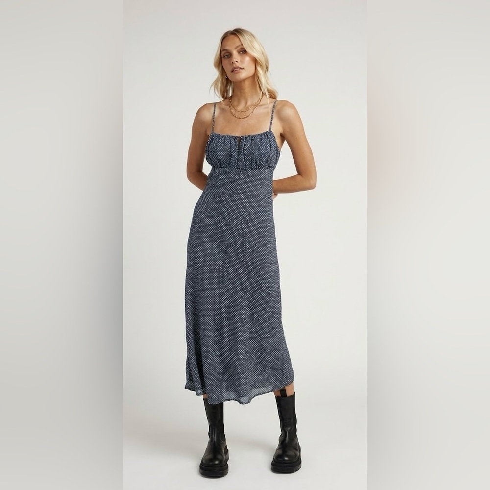 DISSH Tommy Navy check slip midi dress Size US 4 / AU 8